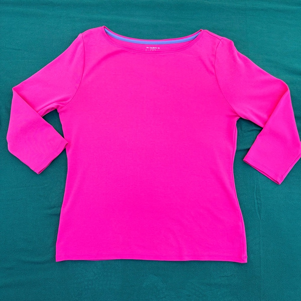 Talbots 3/4 sleeve Pink Top